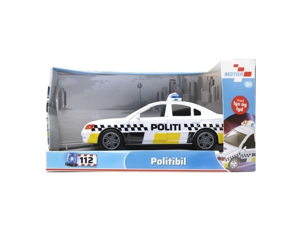 Politibil 13,5 cm m/lys og lyd