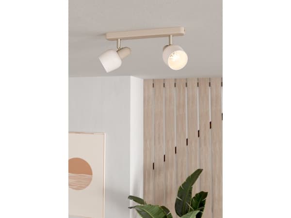 EGLO CORATO skenset i sand/borstat stål/opal 2L