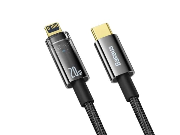 Baseus CATS000001, 1 m, Lightning, USB C, Hankjønn, Hankjønn, Svart
