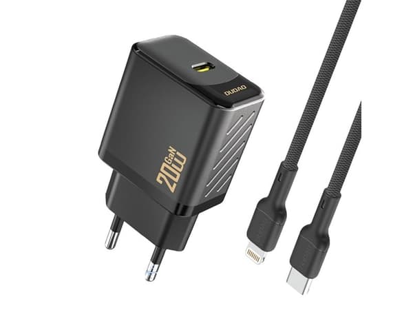Dudao A26LEU Adapter 20Watt 1xUSB-C (1m USB-C to Lightning cable included) Sort