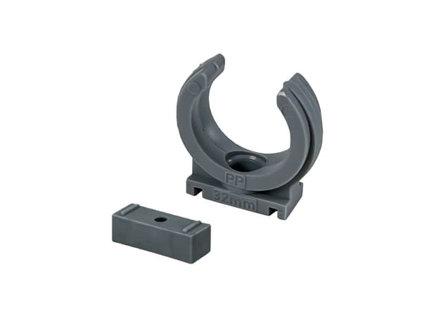 Grå PP klammerhållare 32 mm för 32 mm HT-avloppsrör