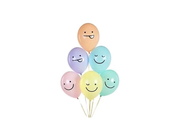 Smileyballonger 30 cm, 6 st