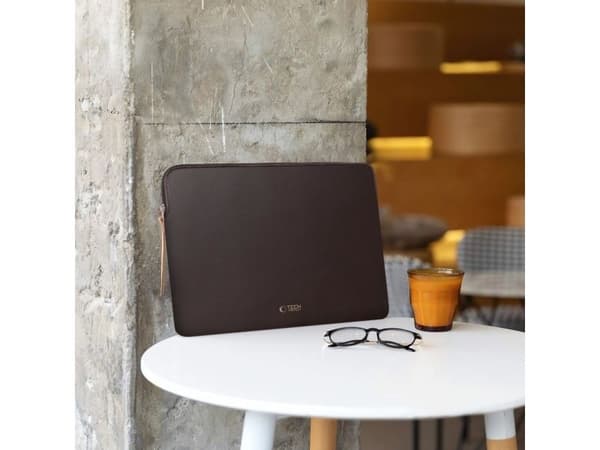 Tech-Protect fleece-laptoptväska 13-14" - brun