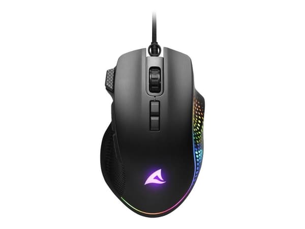 Sharkoon SHARK Force 3 - Mus - optisk - 8 knapper - kablet - USB - svart