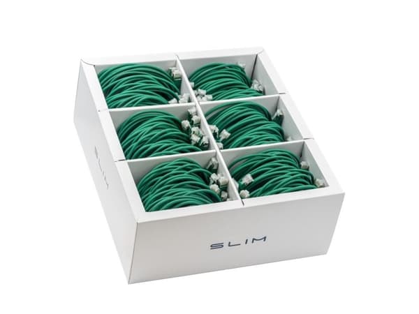 SLIM KAT6A 10 Gigabit lightpatchkabel 1,5 m U/FTP Ø 3,8 mm grønn – 60-pack KAT6A
