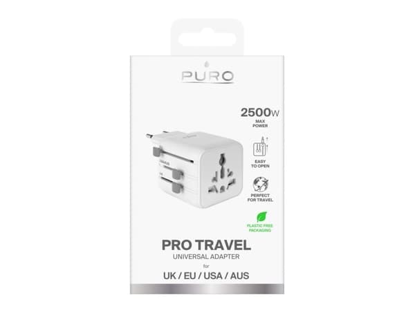 Puro universal reiseadapter - hvit