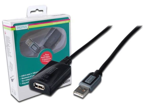 DIGITUS DA-73100-1 - USB forlængerkabel - USB (hun) til USB (han) - USB 2.0 - USB 2.0 - 10 m