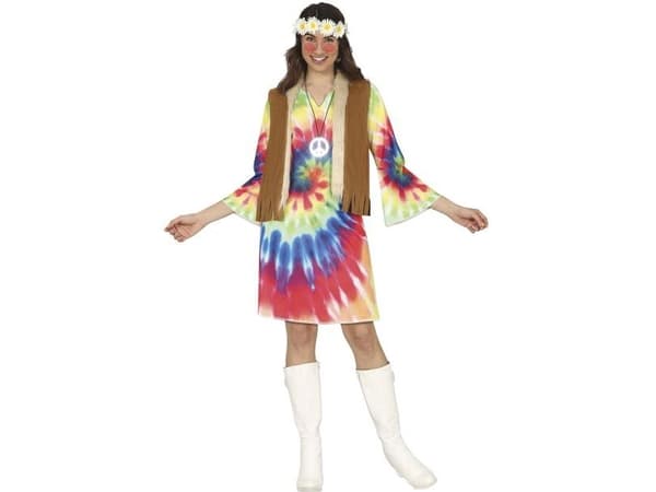 Tie dye hippiekjole