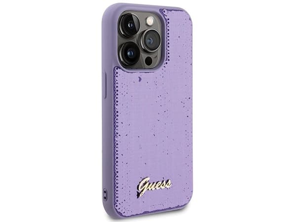 Guess Sequin Script metallskal till iPhone 15 Pro Max - lila