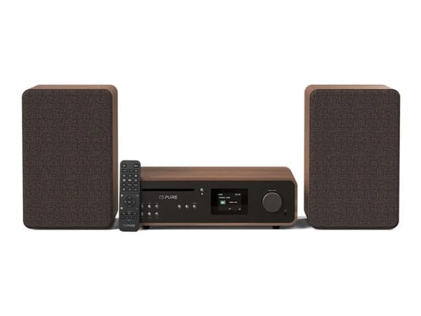 Pure Classic Stereo - Ljudsystem - 100 Watt (Total) - kaffe svart, valnöt