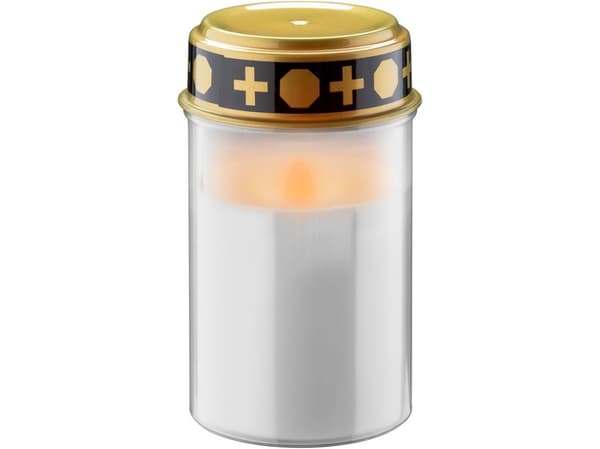 No Name LED Grave Candle with Timer, white