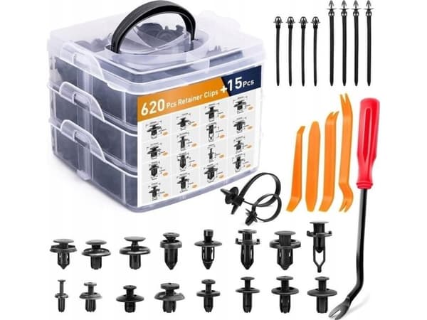 LeanToys sett med bilsplinter/klips i organizer 620 el