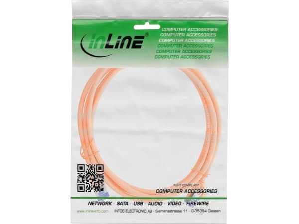 InLine InLine® patchkabel Slim, Cat.6A, S/FTP, TPE (LSZH) fleksibel, PoE, oransje, 0,3 m