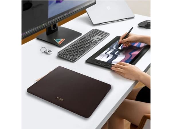 Tech-Protect fleece-laptoptväska 13-14" - brun