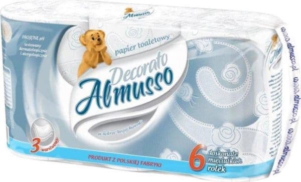 Almusso toalettpapper Decor, 3-lagers, 6 st