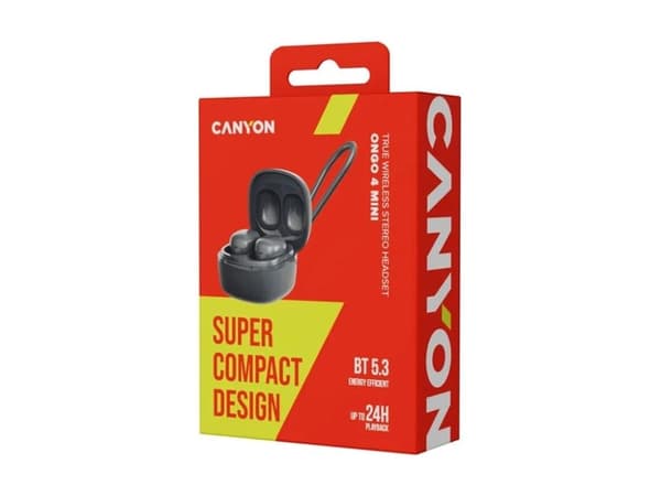 Canyon OnGo 4 Mini - True wireless-hörlurar med mikrofon - inuti örat - Bluetooth - grå