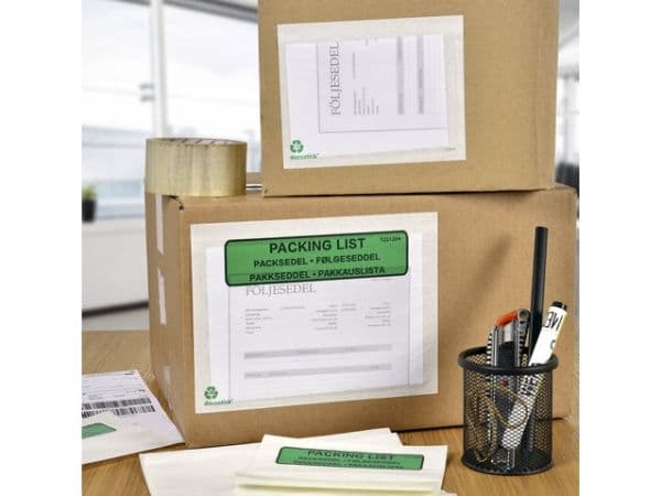 Følgeseddellommer Docustick Green C6 med tryk - (1000 stk.)