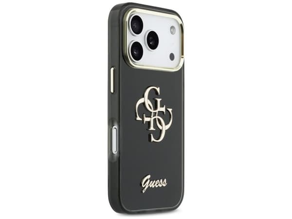 Guess IML 4G Script metalldeksel for iPhone 17 Pro - svart