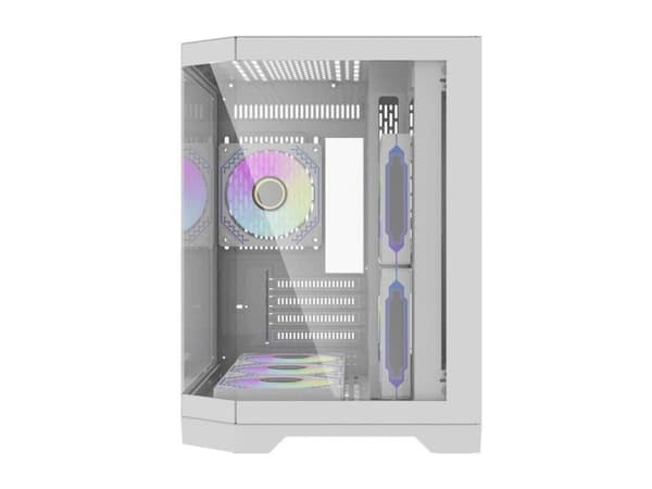 Darkflash FT418 pc-kabinett + 6 aRGB-vifter (hvit)