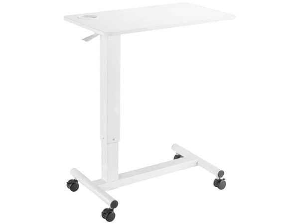 LogiLink Hight adjustable overbed table, gas spring, white