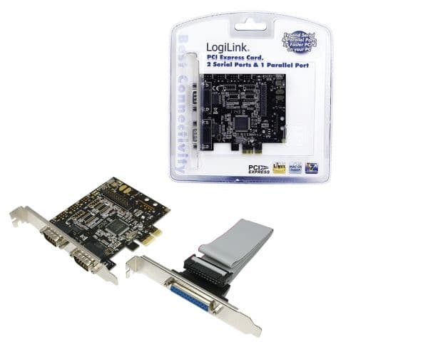 LogiLink PC0033, PCIe, Parallel, Serial, RS-232, PC, NetMOS, Windows 2000 Professional, Windows 7 Home Premium, Windows 7 Professional, Windows 7 U...