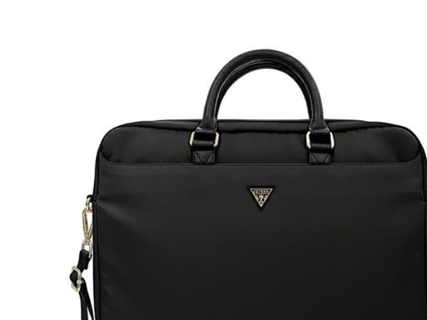 Guess Torba GUCB15NTMLBK 16" czarny /black Nylon Triangle Logo