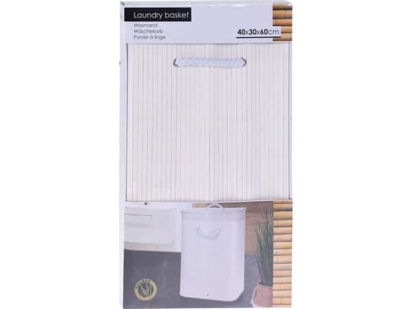 Storage Solutions tvättkorg i bambu med NATURAL-lock, 60 l