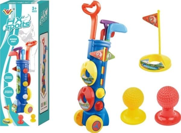 LeanToys Suuri minigolf + golfkärry