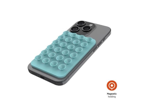 FIXED MagMate - Sugkoppsmontering för väska, mobiltelefon - turkos