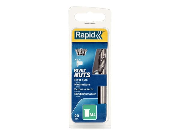 Rapid Blindnitmutter M4, Nitmutter, Stål, Vit, M4, RP110, 35 mm