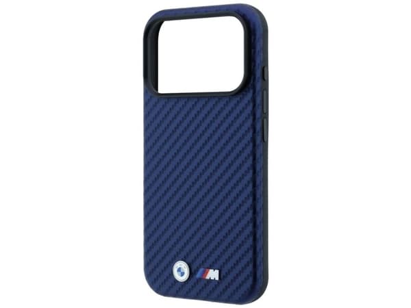 BMW M Carbon Metal Logo MagSafe Case for iPhone 17 Pro / 18 Pro - Navy Blue