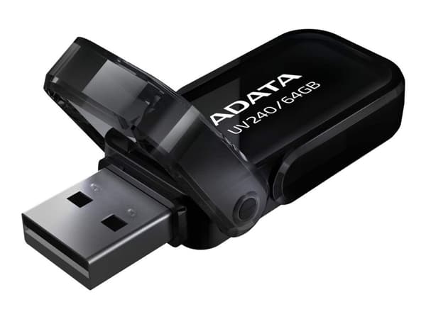 ADATA UV240 - USB flash-enhet - 64 GB - USB 2.0 - svart