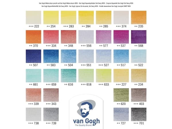 Van Gogh akvarellfargeblyant advanced-sett, 36 farger