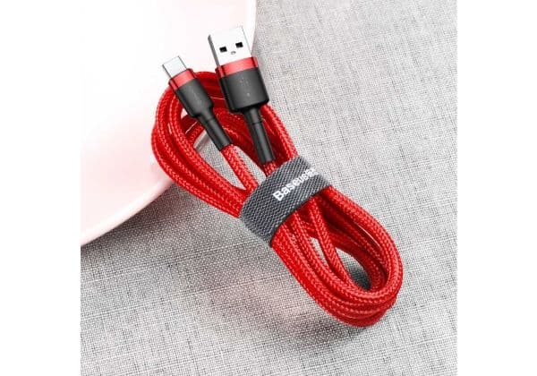 Baseus Cafule - USB-kaapeli - USB (han) til USB-C (han) - USB 2.0 - 9 V - 3 A - 0,5 m - rød