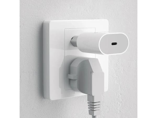 Dudao A14EUC PD 20W USB-C väggladdare med kabel - vit
