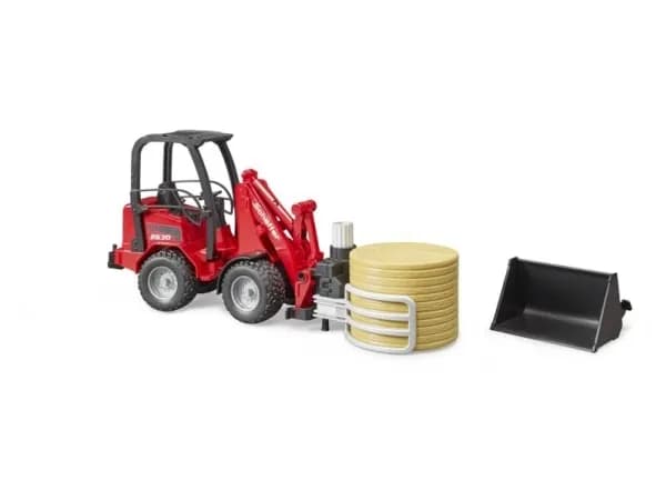 Bruder Schäffer Compact loader 2630 with bale gripper and 1 bale toy
