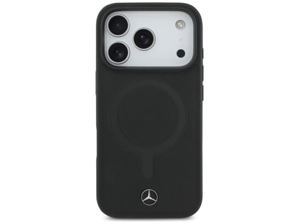 Mercedes Plain Smooth Leather MagSafe-deksel for iPhone 17 Pro - svart