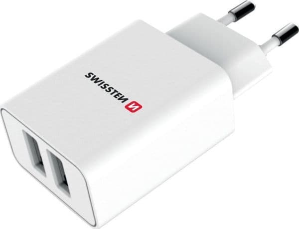 Swissten laddare 2x USB-A 2,1 A (22053000)