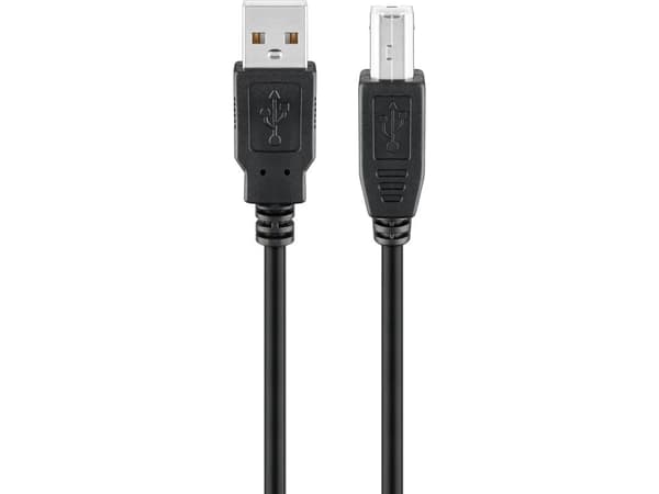Goobay 68901, 3 m, USB A, USB B, USB 2.0, 0,48 Gbit/sek., Sort