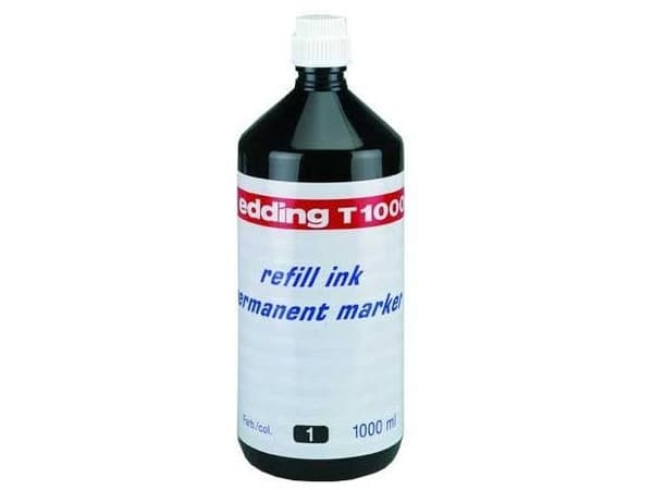 edding T 1000 - Bläck - permanent - svart - 1000 ml