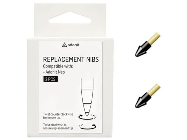Adonit ADNRT, spiss, Sort, Adonit Neo, 2 stk