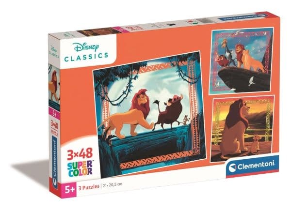 Clementoni CLE pussel 3x48 SuperColour Lejonkungen 25323