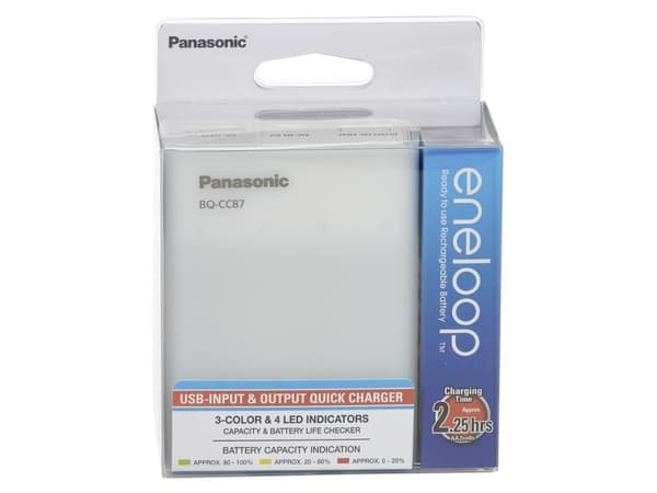 Panasonic eneloop BQ-CC87 - 1,25 - 6 t batterilader - (for 2/4xAA/AAA)