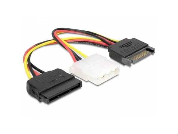 Delock - Strømadapter - SATA-strøm (hann) til 4-pin intern strøm, SATA-strøm (hunn) - 17 cm