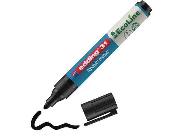 edding EcoLine 31 - Markør - for flippover - svart - vannbasert blekk - 1.5-3 mm