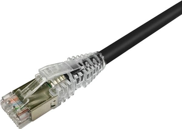 NETCONNECT Patchkabel kat 6A S/FTP PiMF, længde: 1,0 m farve: sort med LSZH kappe