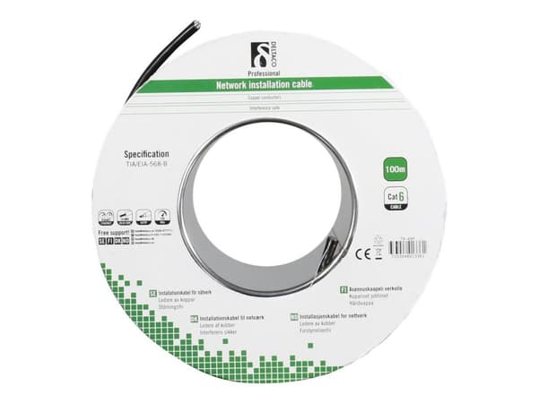 DELTACO TP-49F - Bulkkabel - FTP - CAT 6 - halogenfri, utomhus, fast - svart