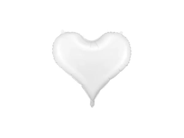 Hvid hjerte folieballon