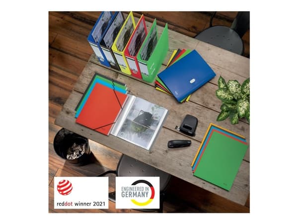 Brevmappar Leitz Recycle 180°A4/80mm gul - (10 st.)