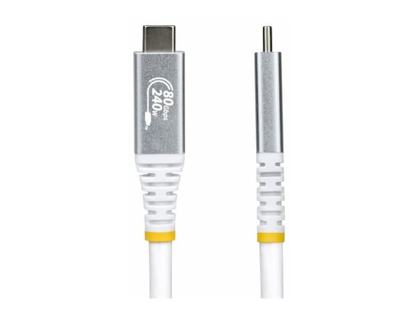 StarTech.com CC150CM80GUSB4CABLEW, 1,5 m, USB C, USB C, USB4 Gen 4x2, 80 Gbit/s, valkoinen